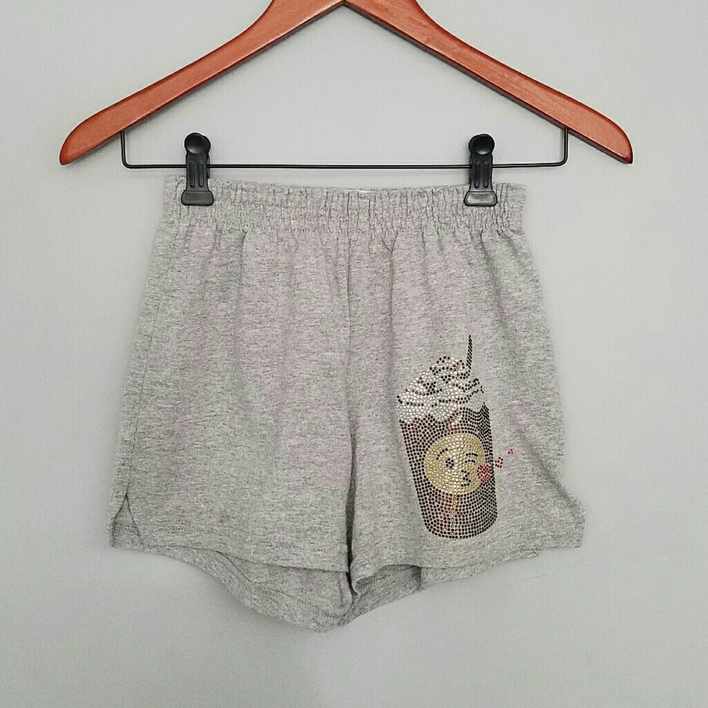 SOFFE Juniors Embellished Emoji Grey Shorts XS